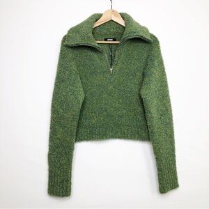 Apparis Green quarter-Zip Wool Blend Sweater